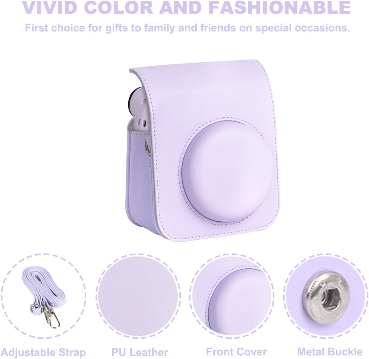 Kit de accesorios 12 en 1 para cámara instantánea Fujifilm Instax Mini 12 con funda para cámara, álbum de fotos y marcos, calcomanía de bricolaje,