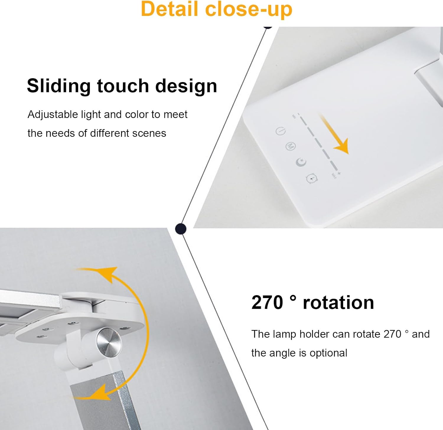 Lámpara de escritorio LED de doble brazo oscilante, regulable, lámpara de mesa plegable ajustable con puerto de carga USB, lámpara de tarea de