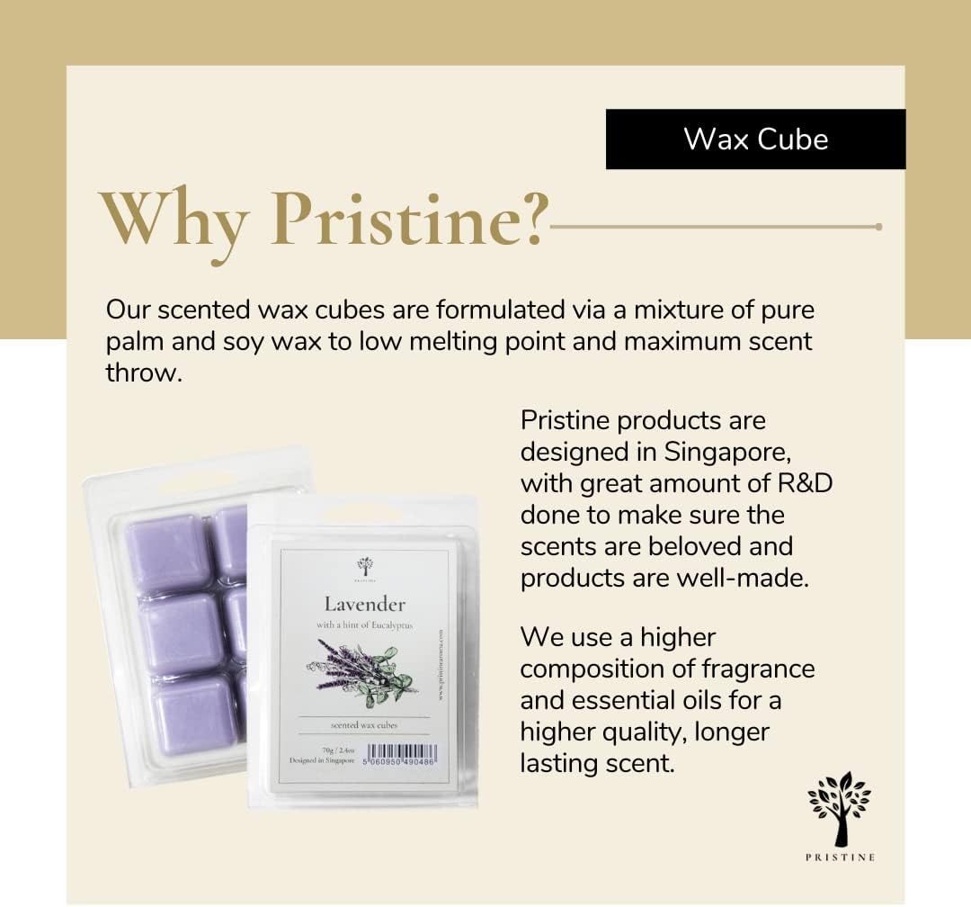 Pristine Cera perfumada derretida, cubos de cera, cera de soja perfumada, 8 x 2.5 onzas, vainilla de calabaza, limón cilantro, lavanda, coco y