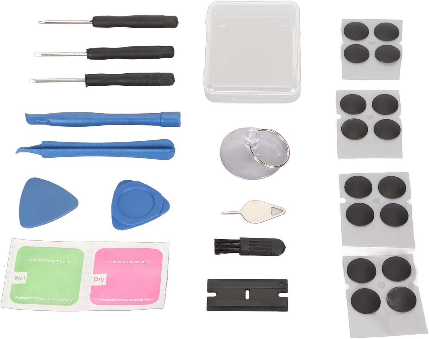 Diyeeni 16Pcs Laptop Feet, Non Slip Replacement Bottom Case Feet, with Professional Repair Tool Kit, Bottom Base Feet Foot Pad Compatible for