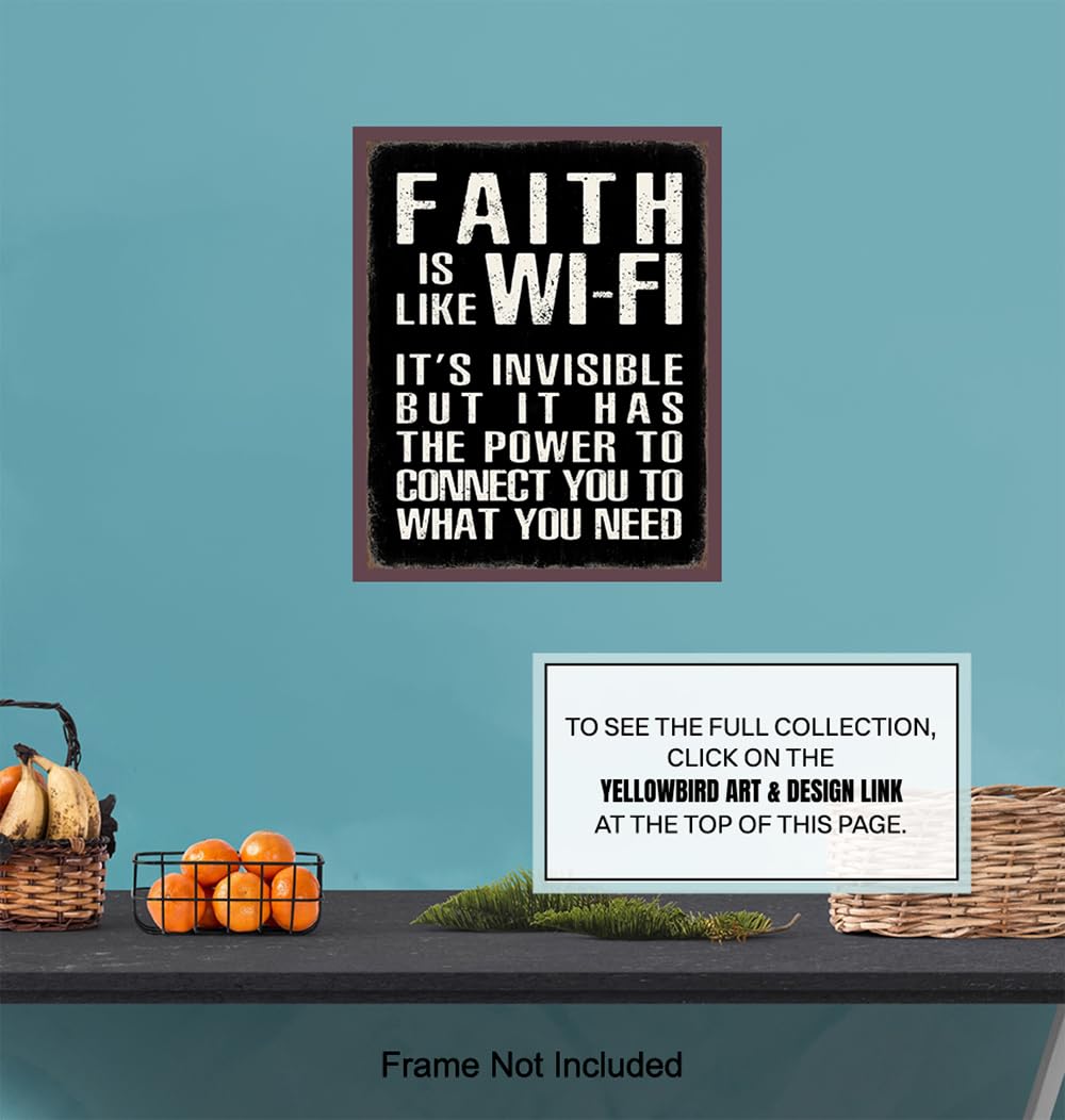 Religious Home Decor LARGE 11×14 – Inspiration Bible Verse Artwork – Religious Wall Decor for Men – Motivation Quotes – positive affirmation – Faith