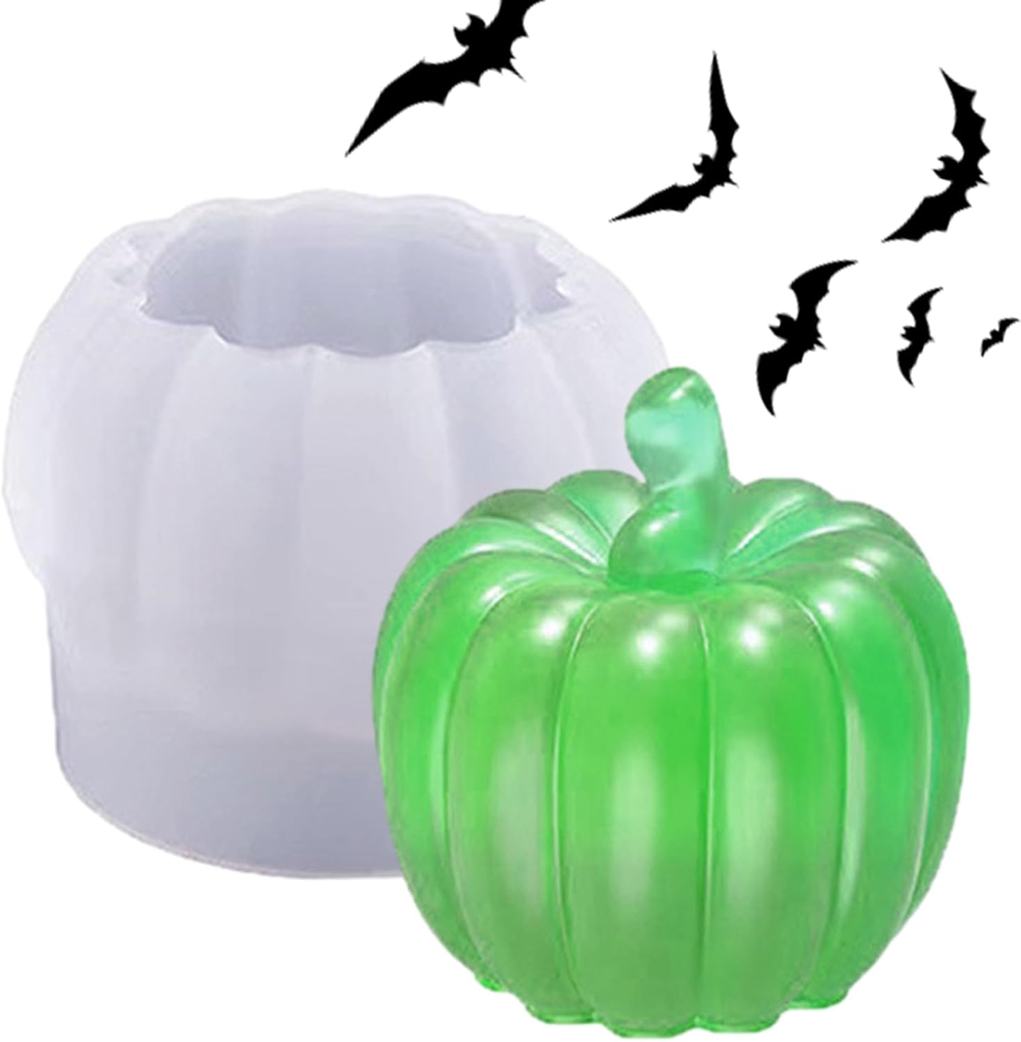 Molde de resina de calabaza, moldes de silicona para velas de Halloween, molde de fundición de resina de silicona, molde de silicona para decoración