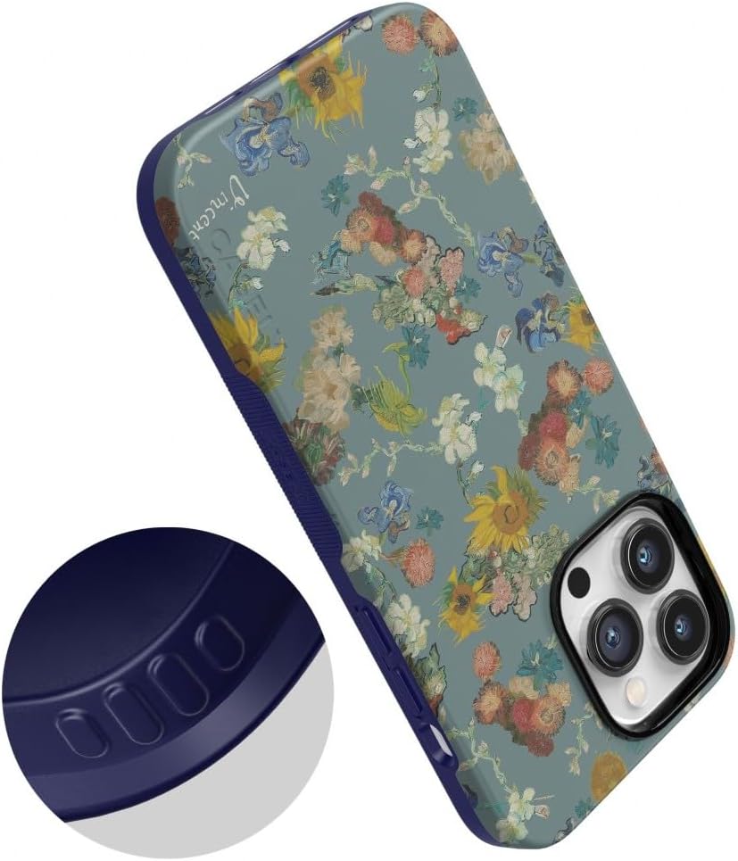 Casely Funda para iPhone 14 Pro  Flores de Van Gogh  50 aniversario  Compatible con MagSafe  Funda de teléfono iPhone 14 Pro
