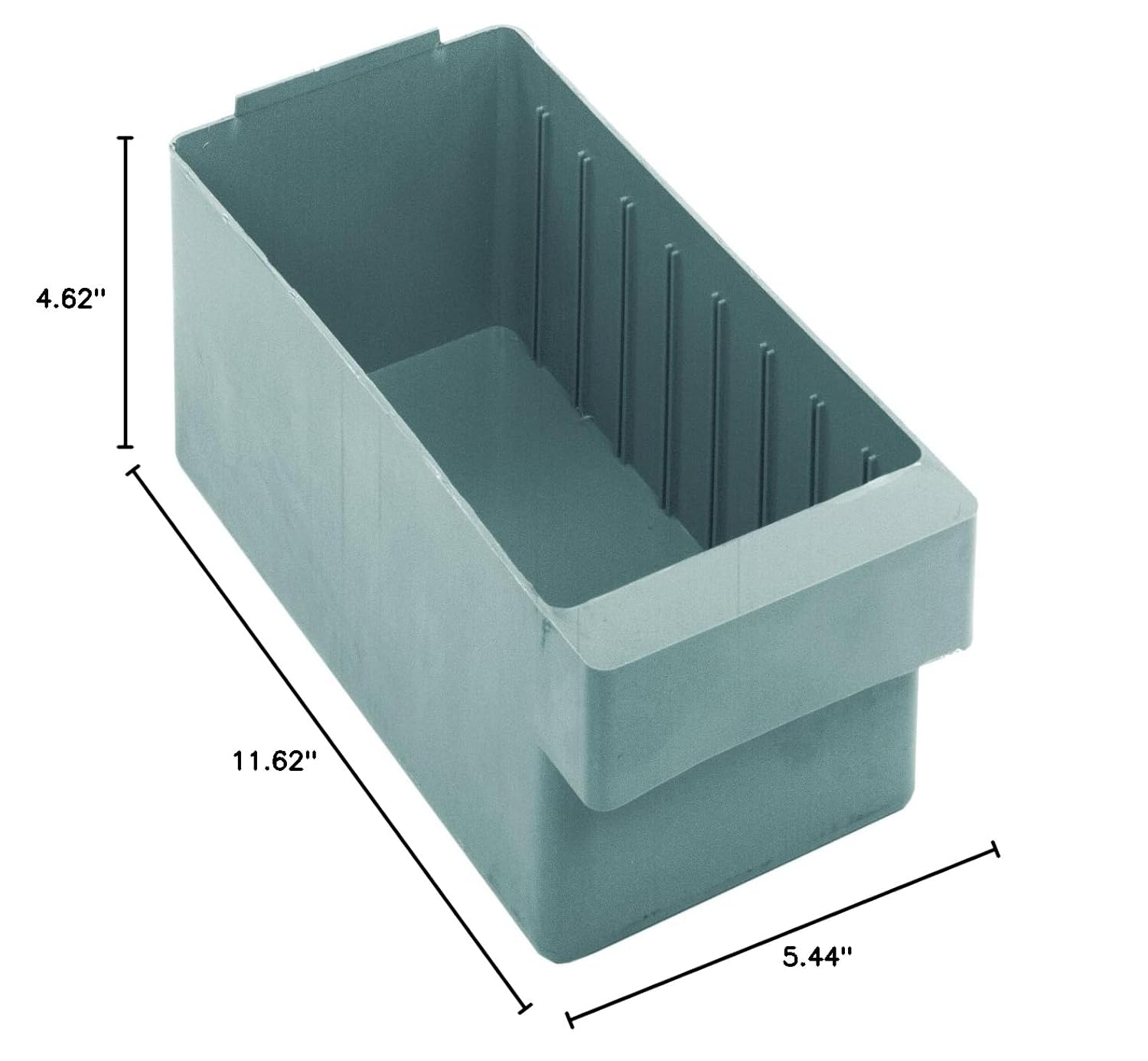 Quantum Storage Systems QED601GY Super Tuff Euro Cajones, 11-58 pulgadas de largo x 5-916 pulgadas de ancho x 4-58 pulgadas de alto, gris (paquete