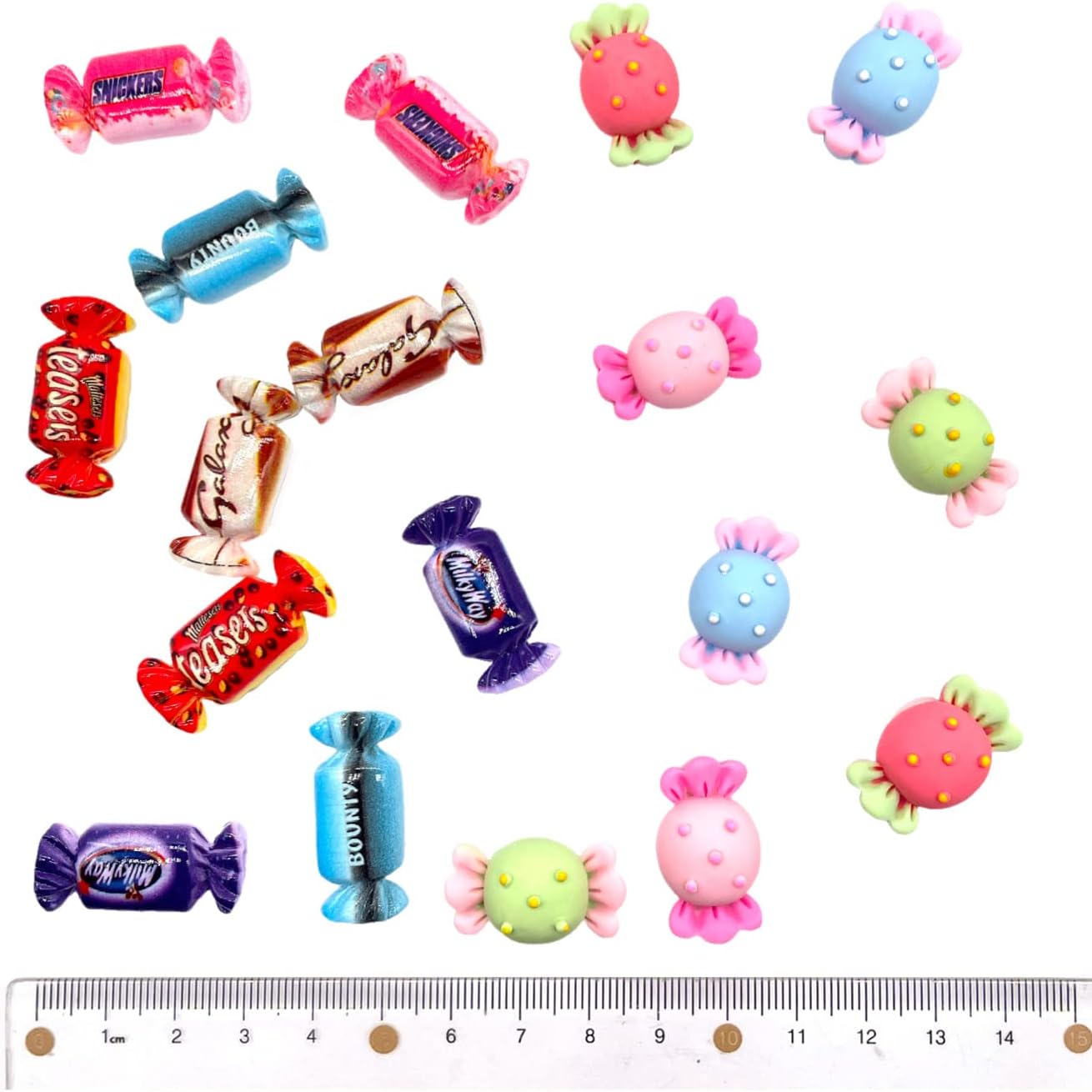 150 dijes de slime de resina falsos de caramelo, parche de resina kawaii lindo juego de dulces de espalda plana, decoraciones surtidas mixtas para