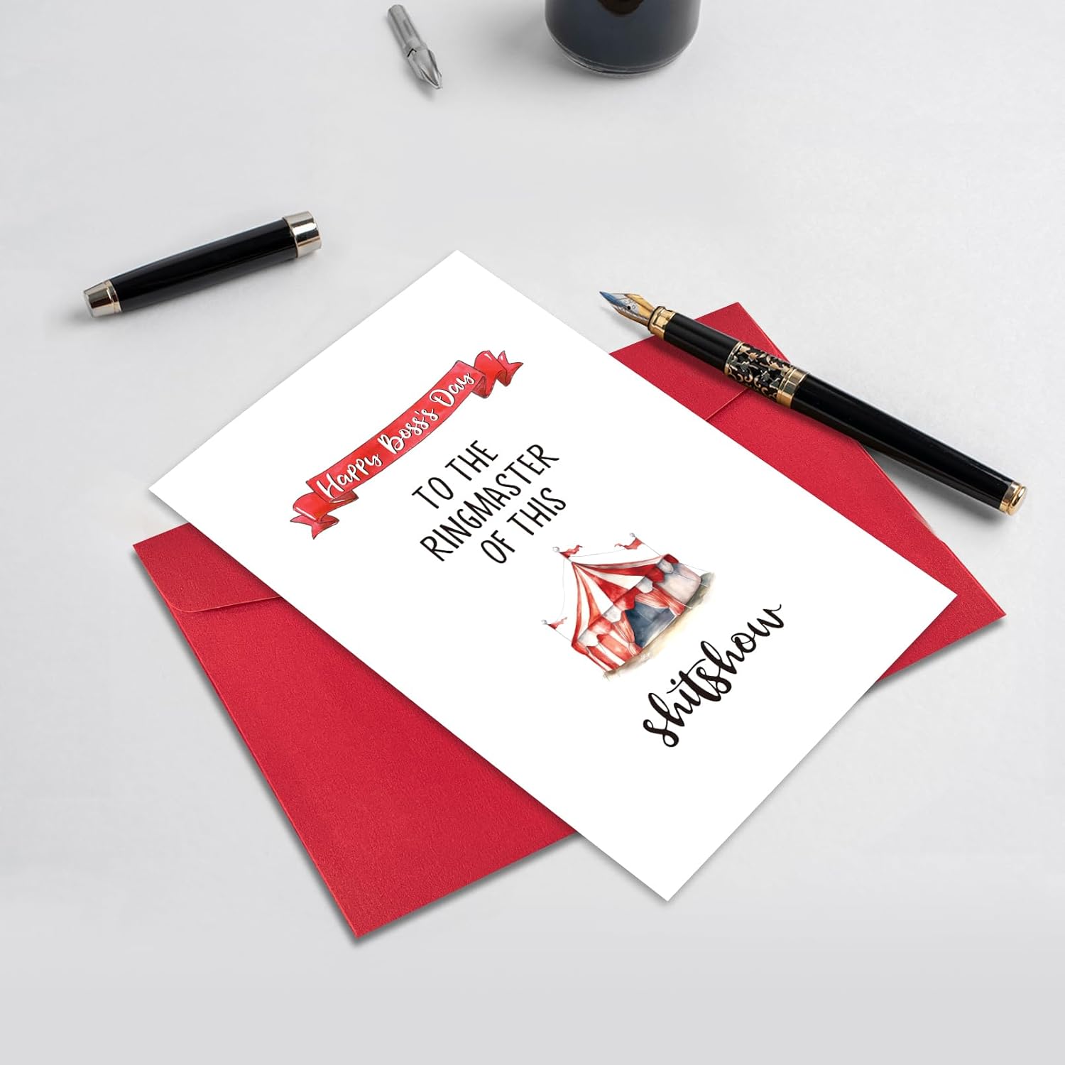 Divertida tarjeta del día del jefe regalos para mujeres jefas, hombres, bonita tarjeta del día del jefe para él y ella, tarjeta de agradecimiento al