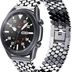 Correas compatibles con Samsung Galaxy Watch de 1.81 pulgadas  Galaxy 3 de 1.77 pulgadas  Gear S3, correa de repuesto de malla metálica de acero Correas compatibles con Samsung Galaxy Watch de 1.81 pulgadas  Galaxy 3 de 1.77 pulgadas  Gear S3, correa de repuesto de malla metálica de acero