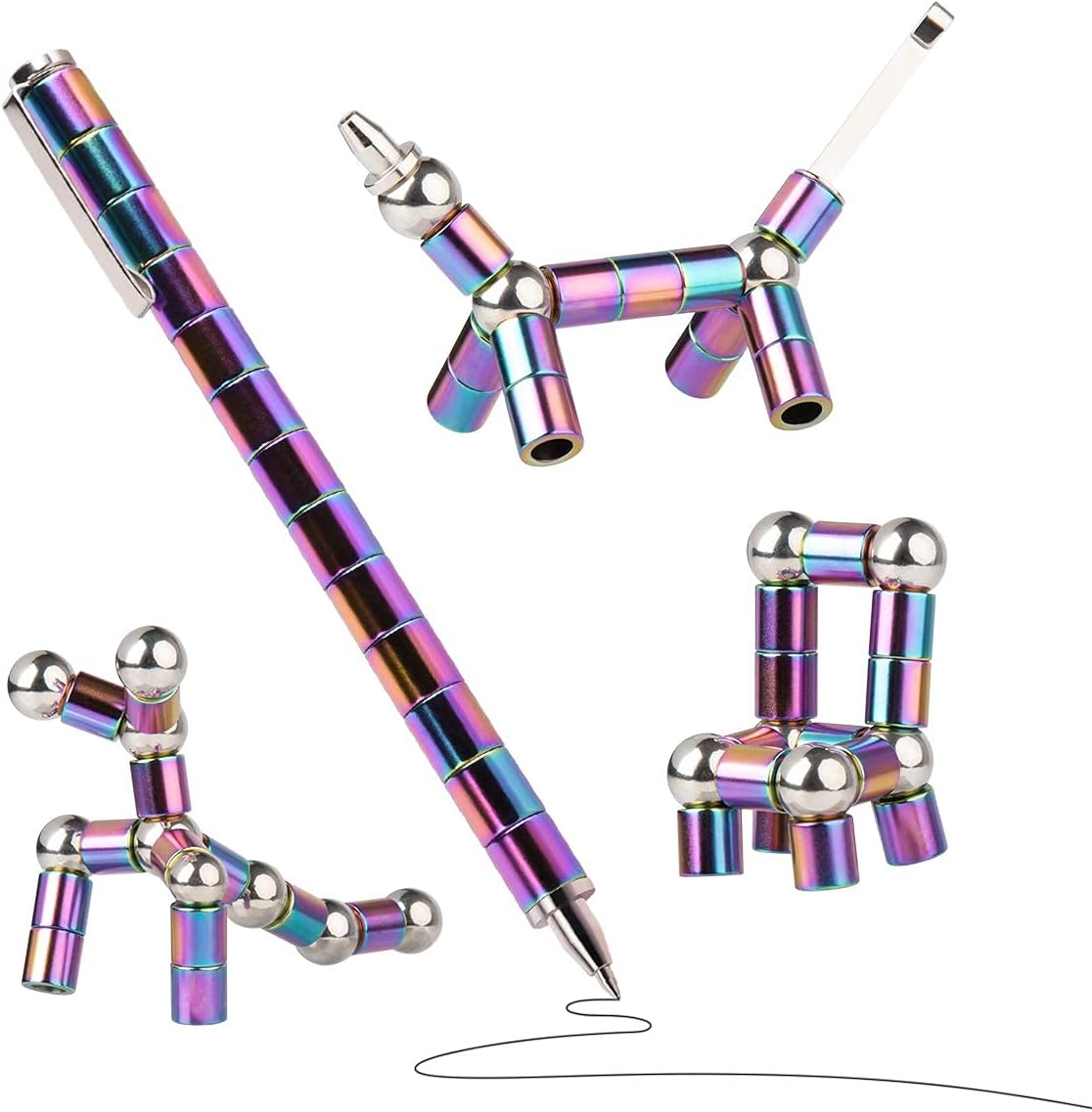 Bolígrafo magnético de metal para la ansiedad, bolígrafo magnético de descompresión, bolígrafo magnético de escritura multifunción, accesorios