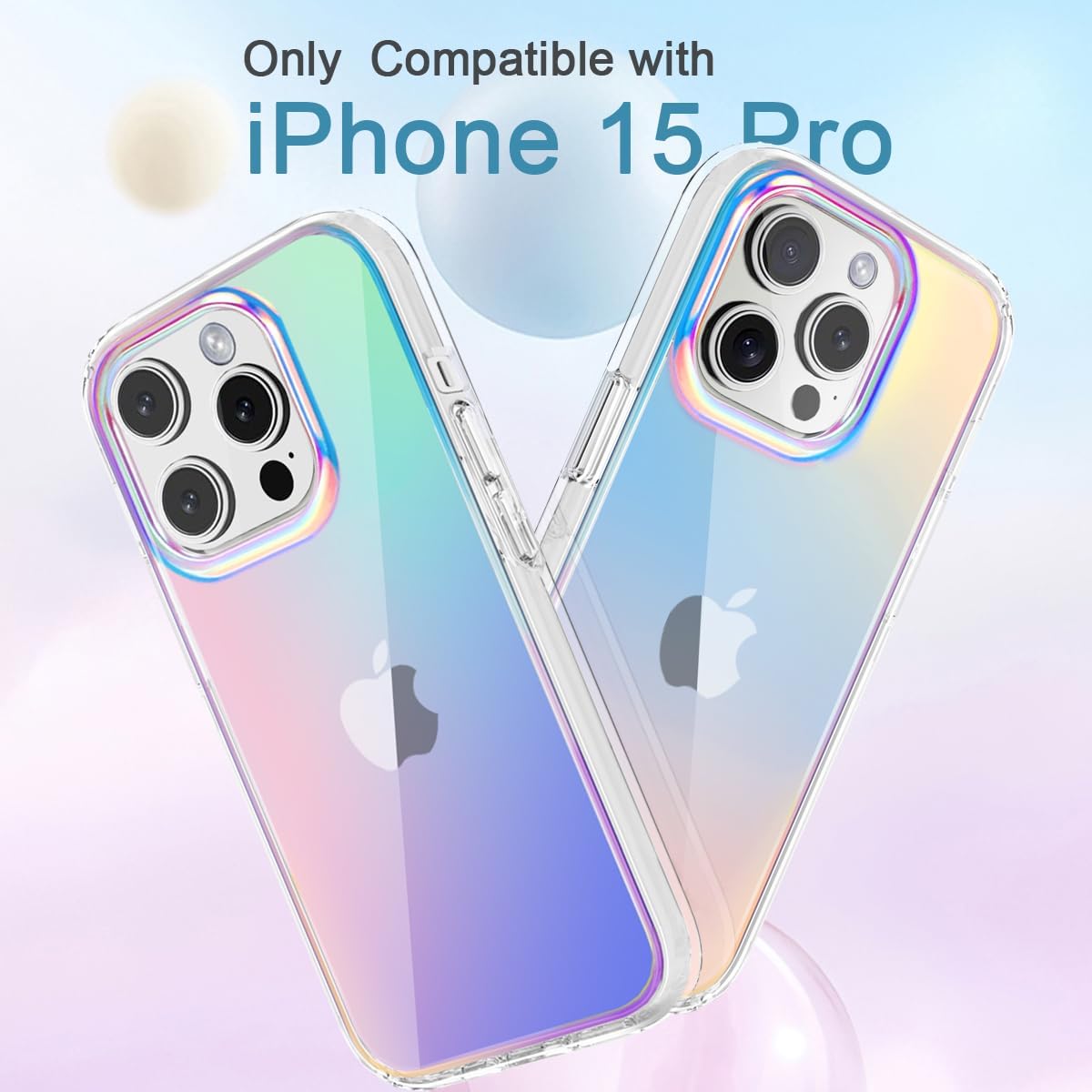 Yiyahu Coloful – Funda para iPhone 15 Pro, translúcida mate para iPhone 15 Pro para mujeres, niñas, bonita funda a prueba de golpes para Apple