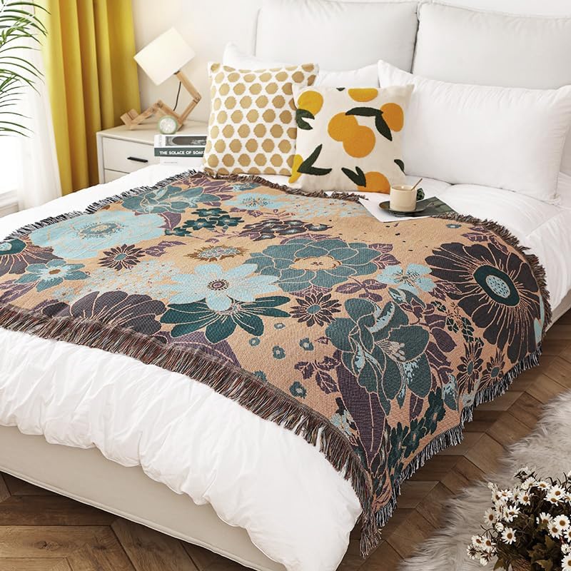 Shesyuki Southwest – Manta decorativa bohemia azteca para sofá, silla, sofá, cama, al aire libre, playa, viajes, 51 x 63 pulgadas