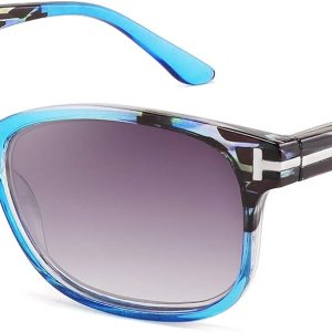 WANWAN Gafas de sol cuadradas vintage para mujeres y hombres, lector con bisagras de resorte WANWAN Gafas de sol cuadradas vintage para mujeres y hombres, lector con bisagras de resorte