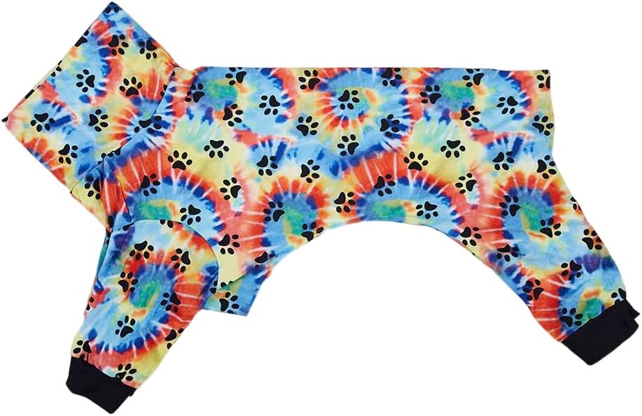 Cnkwei Pijama de perro mediano y grande con estampado de pata de perro