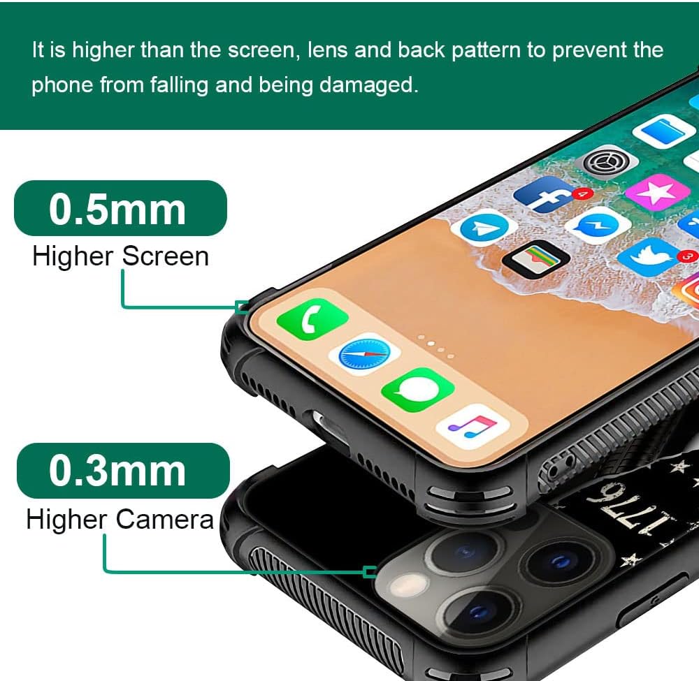 DJSOK Funda compatible con iPhone 11 Pro Max, clásica bandera estadounidense independiente 1776 We The People para iPhone 11 Pro Max, fundas para