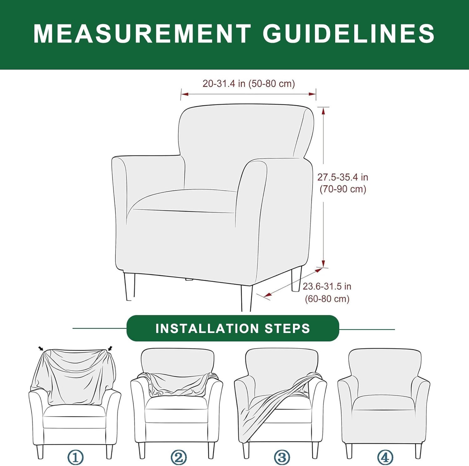 Fundas para sillón de banquete con brazos, fundas elásticas para silla de sala de estar, antideslizante, suave, protector de muebles apto para