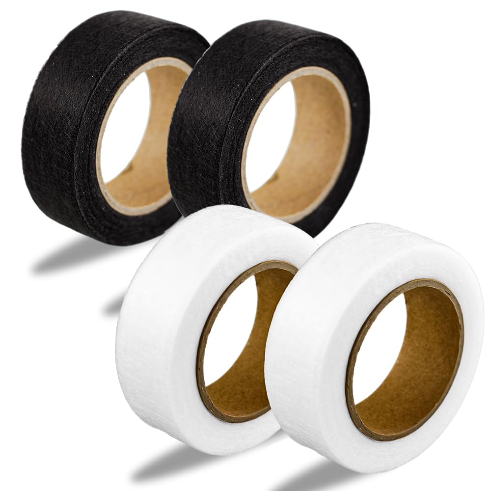 4 rollos de cinta de dobladillo para planchar, cinta adhesiva de 1 pulgada para dobladillo, cinta de fusión de tela para cortinas, ropa y proyectos