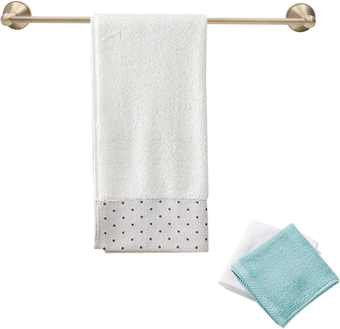 Toallero de latón antiguo, soporte para toallas de montaje en pared, toallero de latón, accesorios de baño, 24 pulgadas