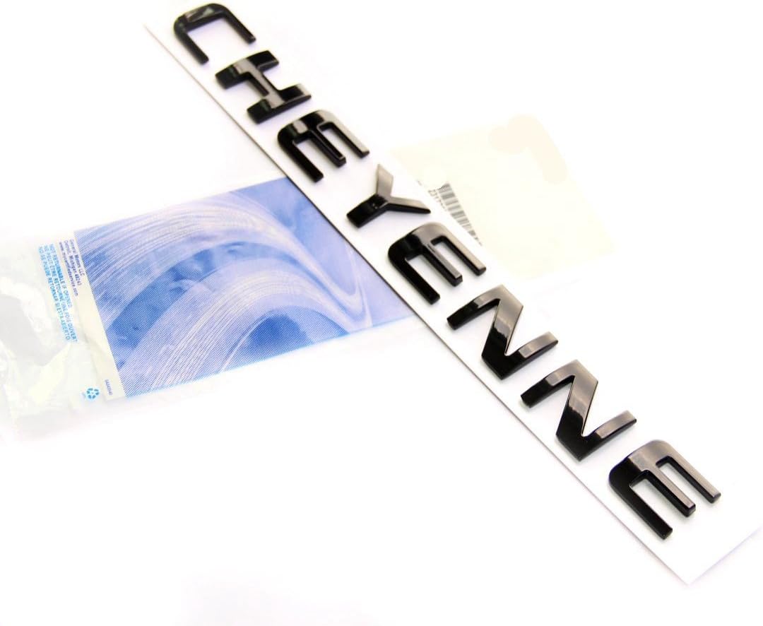 Yoaoo 3x OEM Black Cheyenne Nameplate Emblems Badge for Silverado Shiny 3D New - Imagen 4