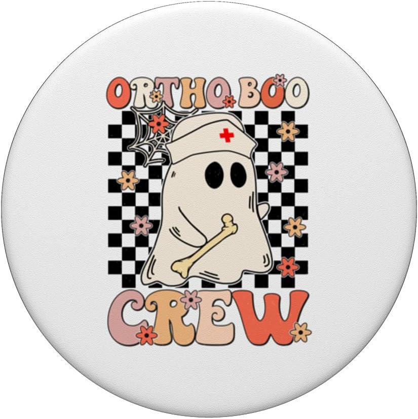 Ortho Boo Crew Ghost Pumpkin – Enfermera ortopédica para Halloween, PopSockets estándar PopGrip