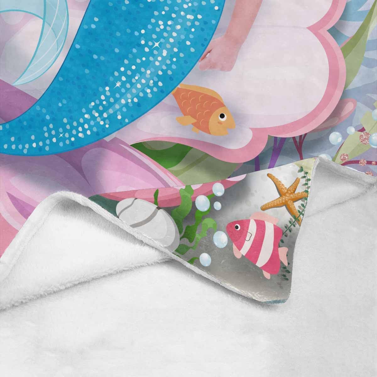 Artsadd Manta de sirena con foto de nombre, regalos personalizados de sirena para niñas, manta de sirena personalizada, regalos para niños y niñas,