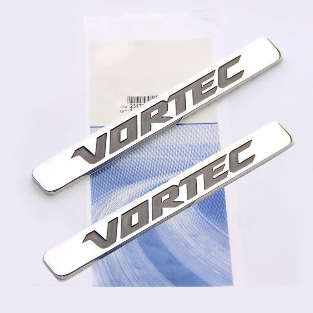 2 emblemas OEM Vortec para Silverado GM Truck 6.0 Litro 1500 2500Hd Insignia cromada