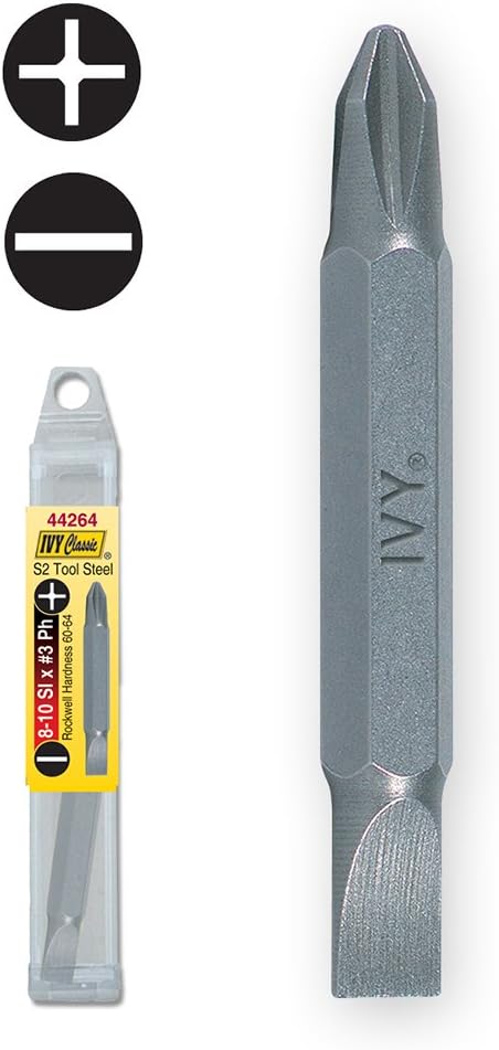 IVY Classic 44264 Broca ranurada de doble extremo Phillips x #8-10 de 2 pulgadas, Impact Plus, 1caja