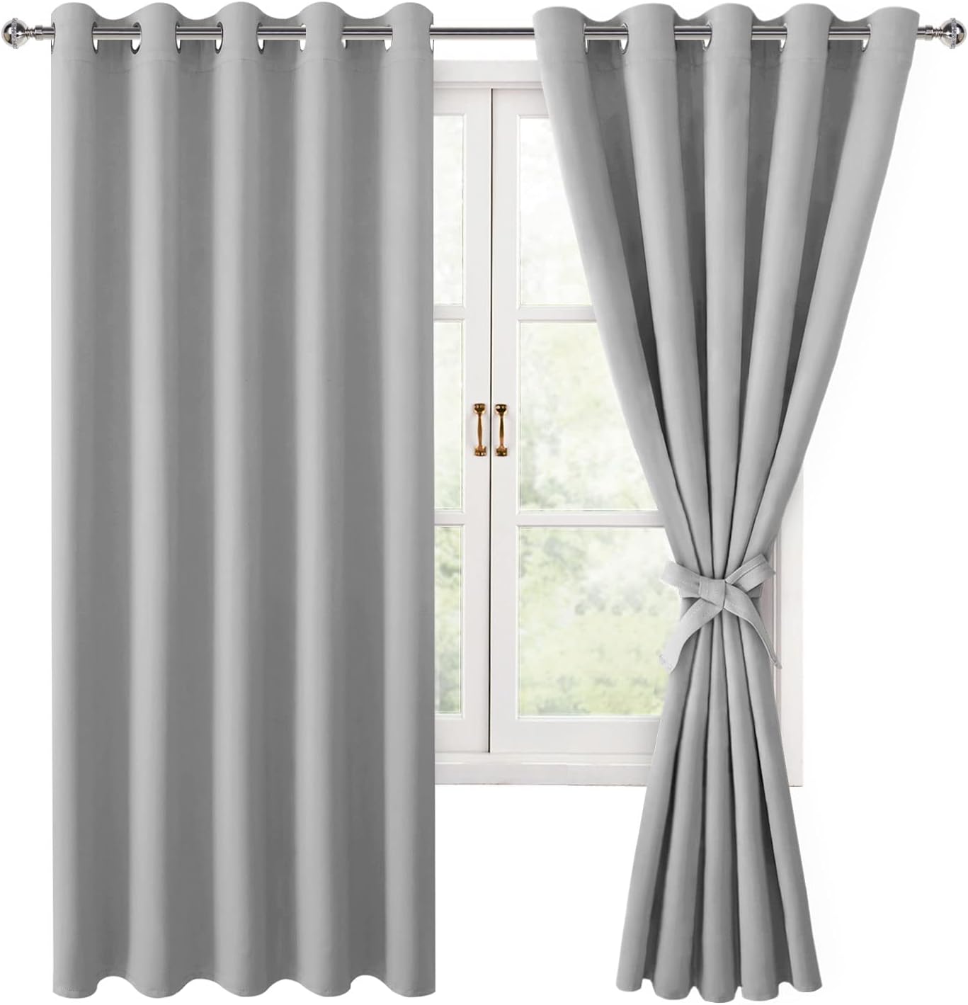 Hiasan – Cortinas blackout para habitación, 60 x 72 pulgadas, cortinas de ventana con aislamiento térmico y bloqueo de luz para sala de estar y