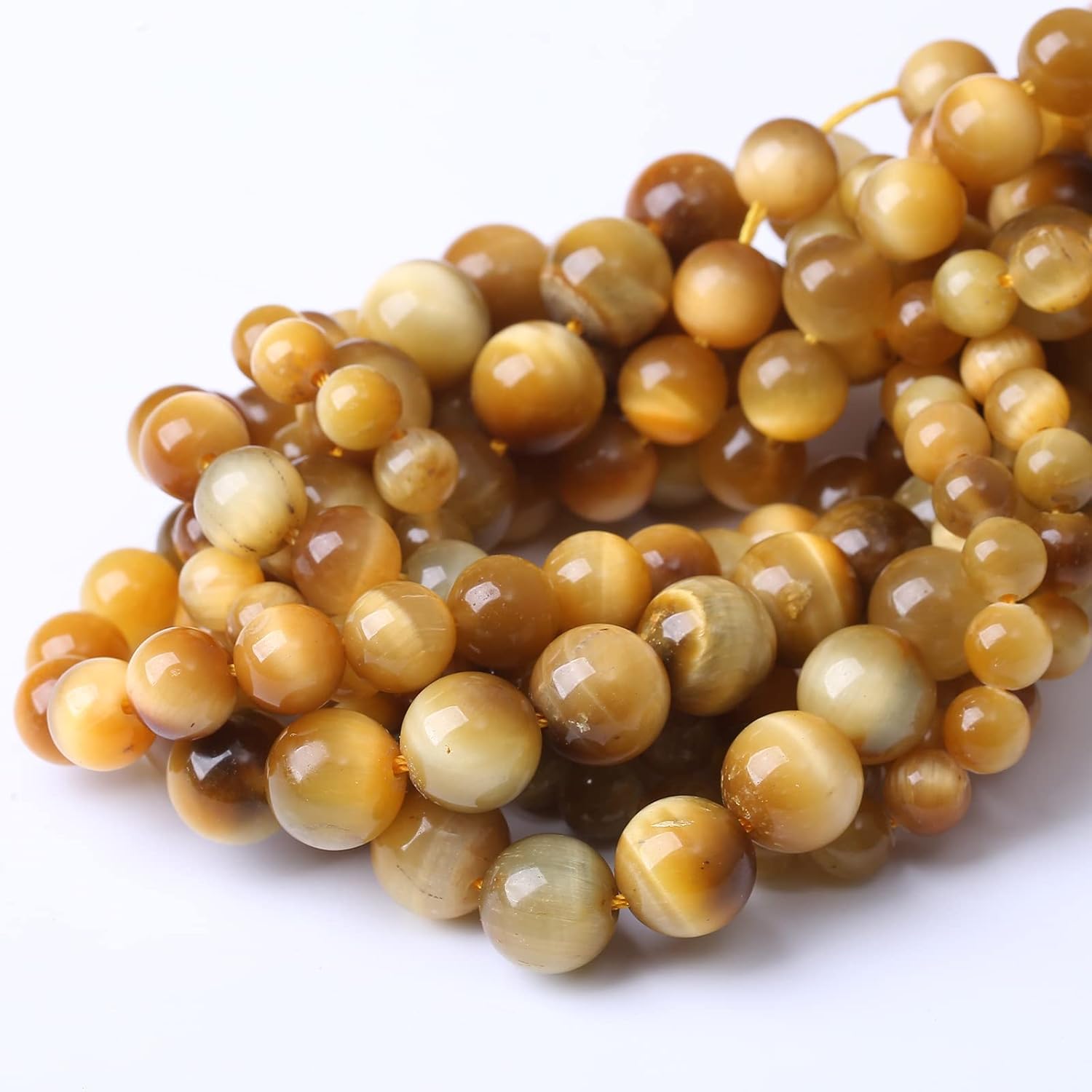 90 cuentas AAA de ojo de tigre dorado de 0.157 pulgadas (0.157 in) con cuentas de piedras preciosas naturales, cristal curativo, energía curativa,