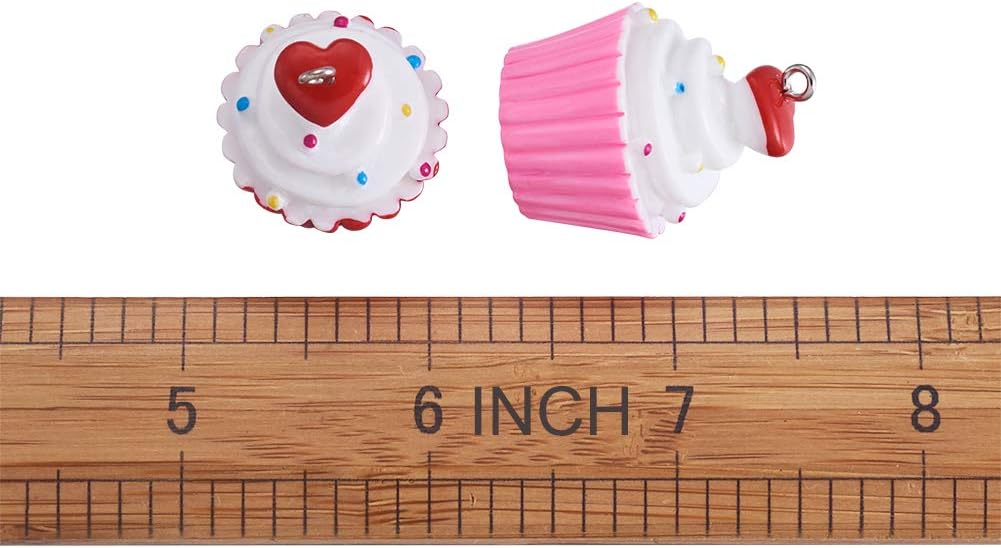 10 colgantes de resina para tartas de postre, cuentas colgantes con pasador de ojo de tornillo para llaveros, collares, suministros de joyería