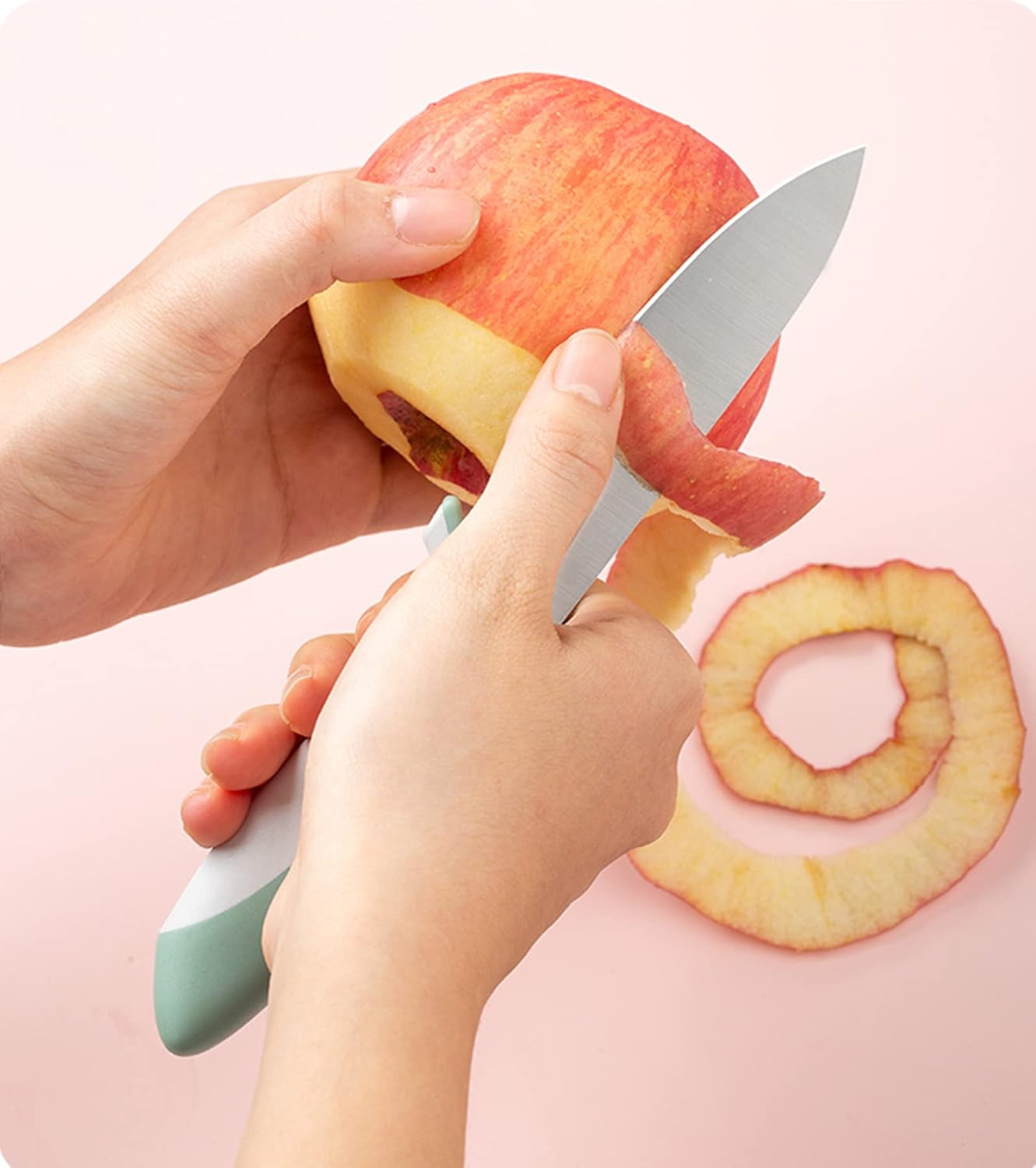 Jonbyi Cuchillo de pelar de 4 pulgadas, cuchillo de cocina  Cuchillo de frutas de acero inoxidable ultra afilado para verduras con cubierta en forma