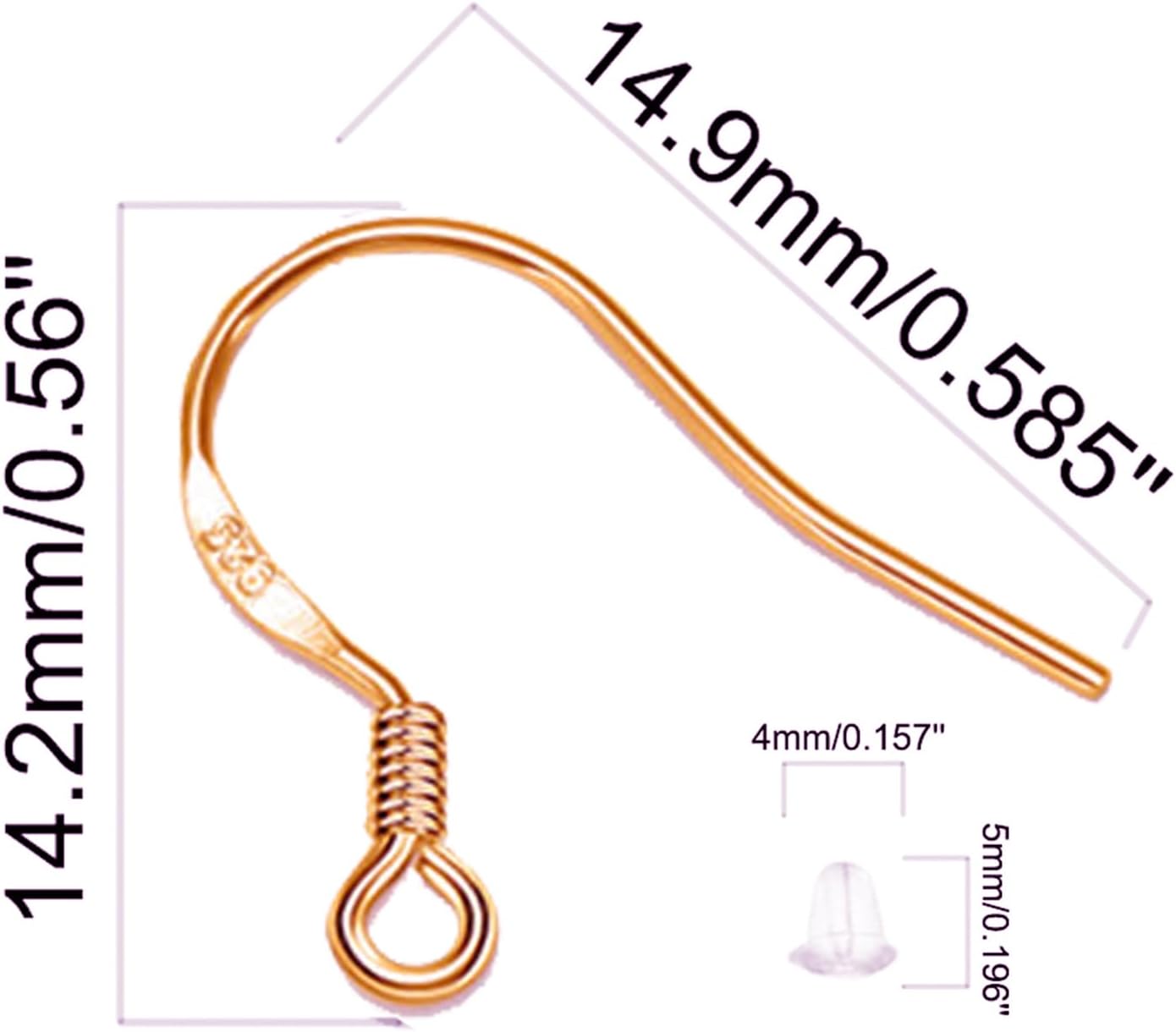 Ganchos para aretes de oro rosa, kit de 240 piezas para hacer aretes con ganchos hipoalergénicos, anillos de salto y parte trasera de goma