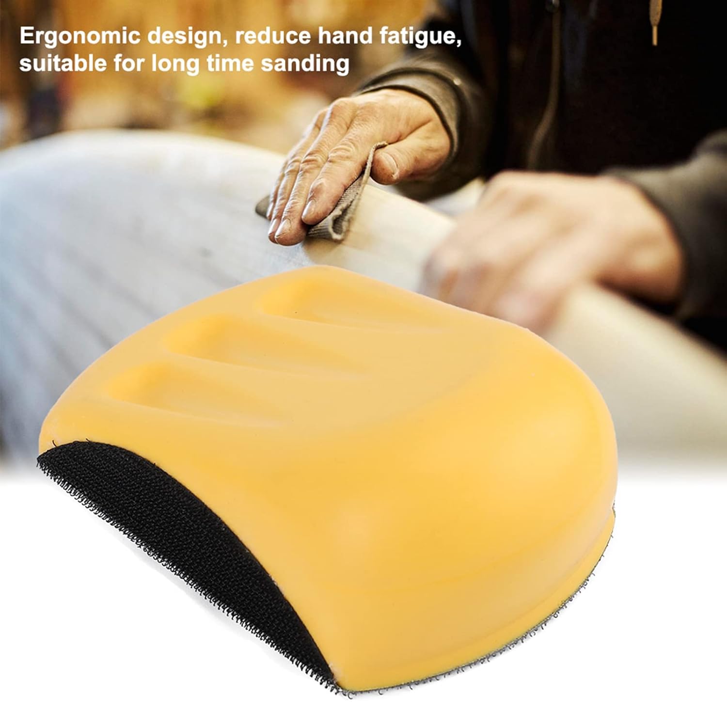 Walfront Bloque de lijado de espuma de poliuretano, blando de bloque suave, bloque de lijado a mano, diseño de gancho elástico, herramienta manual