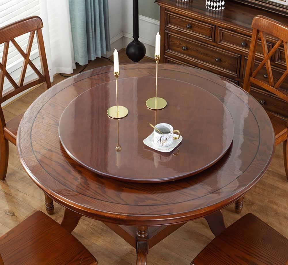 Protector de mesa redondo de PVC transparente de 0.069 pulgadas de grosor, de vinilo, impermeable, de plástico, anti-calor, manteles transparentes