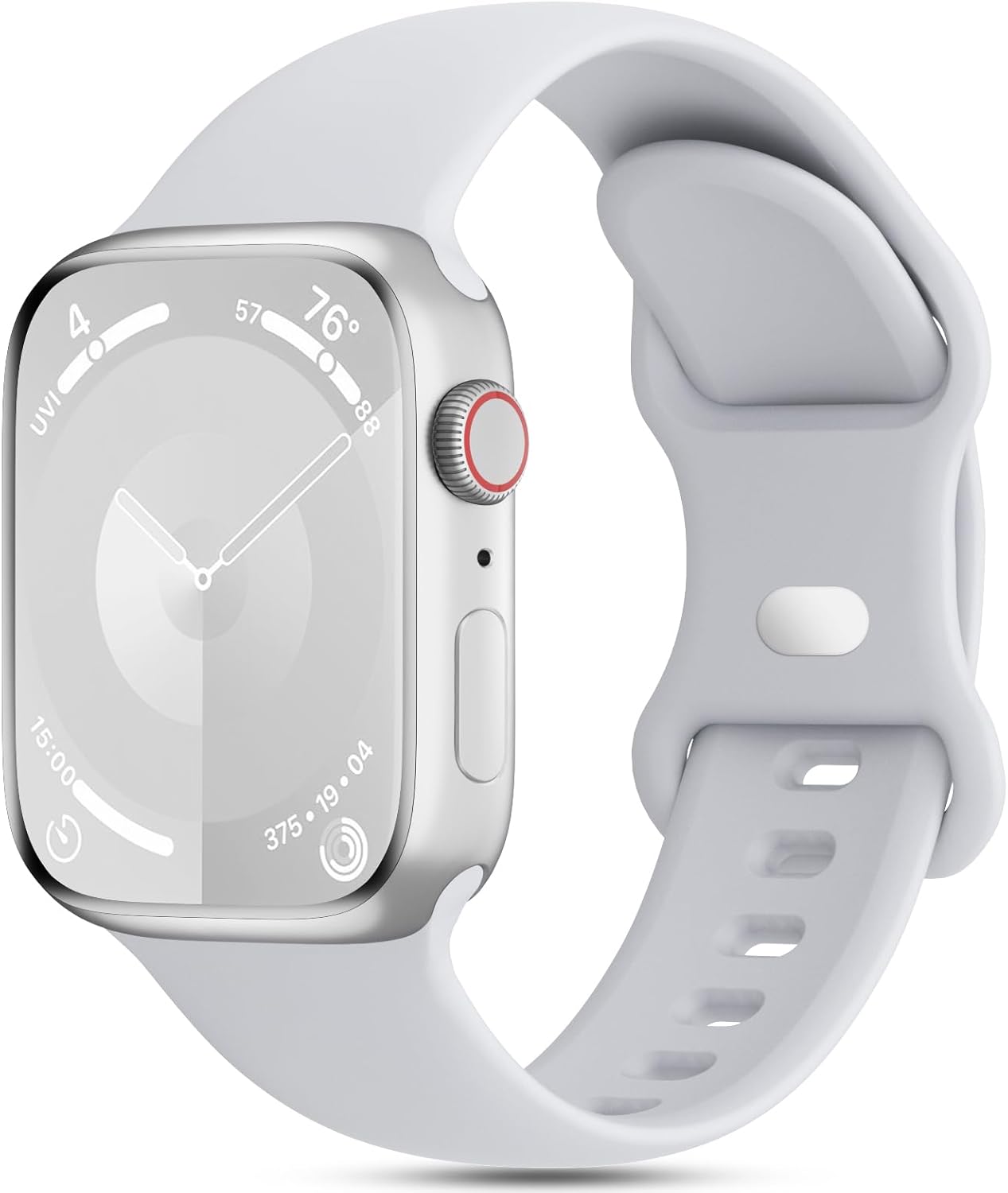 DYKEISS Correas deportivas de silicona compatibles con Apple Watch Band 1.496 in 1.654 in 1.575 in 1.732 in 1.614 in 1.772 in 1.929 in, correa suave
