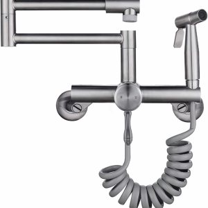 Grifo de fregadero de cocina de montaje en pared de 4 pulgadas6 pulgadas8 pulgadas centro, grifo comercial plegable, grifo de llenado de olla con Grifo de fregadero de cocina de montaje en pared de 4 pulgadas6 pulgadas8 pulgadas centro, grifo comercial plegable, grifo de llenado de olla con