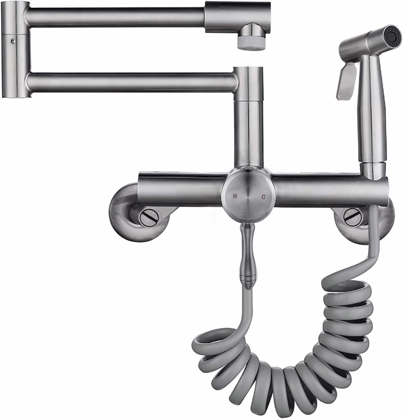 Grifo de fregadero de cocina de montaje en pared de 4 pulgadas6 pulgadas8 pulgadas centro, grifo comercial plegable, grifo de llenado de olla con