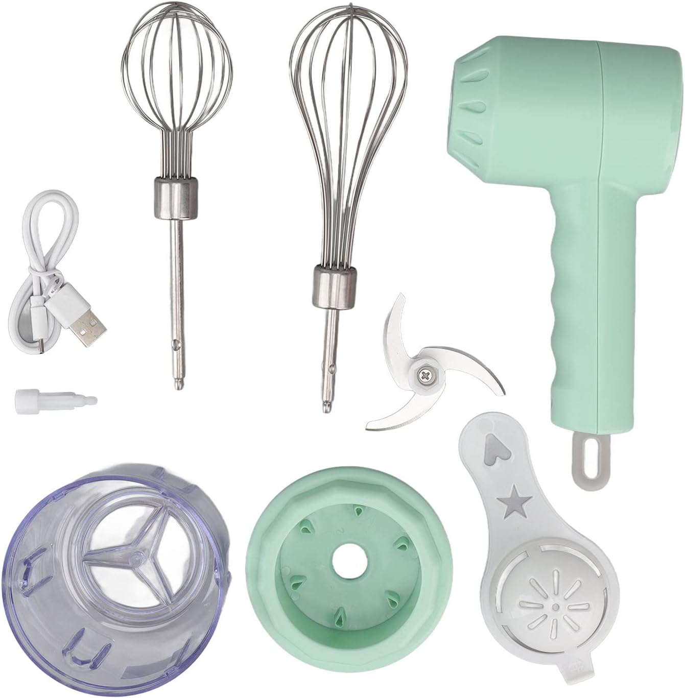 Batidoras portátiles de mano, batidor de huevos inalámbrico, picador de ajo eléctrico inalámbrico, picador de carne, batidora de mano eléctrica para