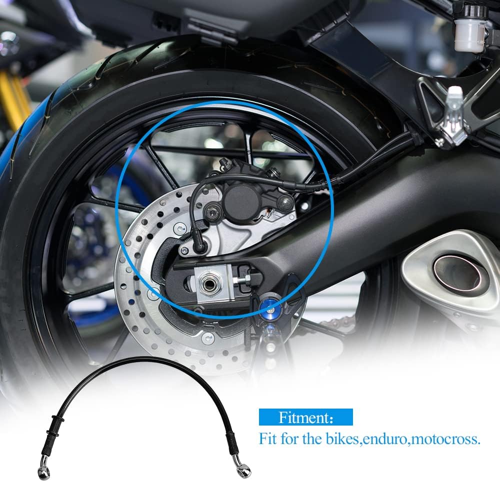 Línea de freno de motocicleta, tubo de aceite de embrague hidráulico universal de 15.75 pulgadas, accesorios trenzados de acero inoxidable para