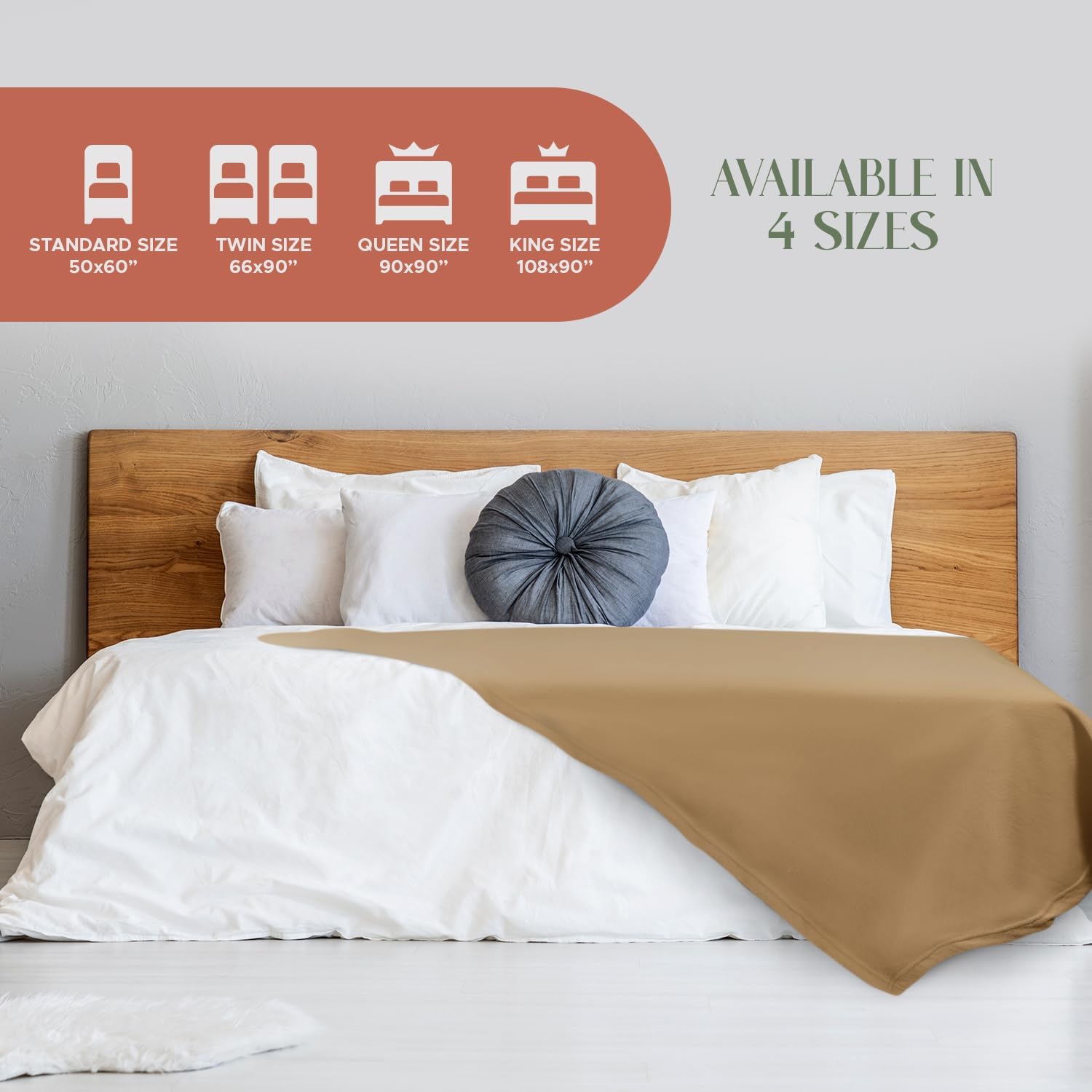 Manta de forro polar para cama, sofá 50 x 60 pulgadas, estándar – Manta de microfibra ultrasuave y cálida para uso doméstico y al aire libre, manta