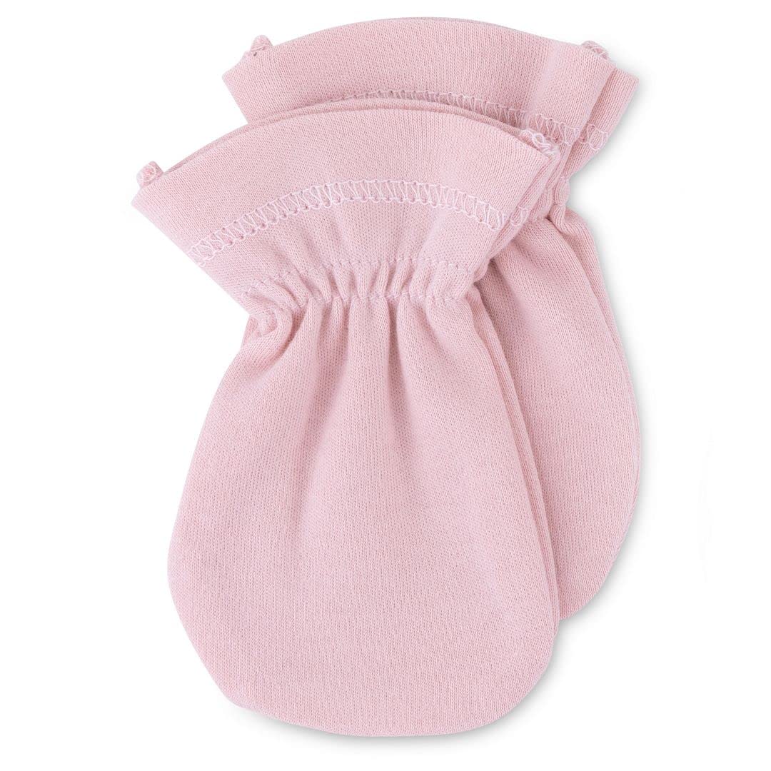 Juego de manta y mitones para bebé, saco de dormir 100% algodón de punto con cremallera para bebé niña de 6 a 12 meses (rosa sólido)