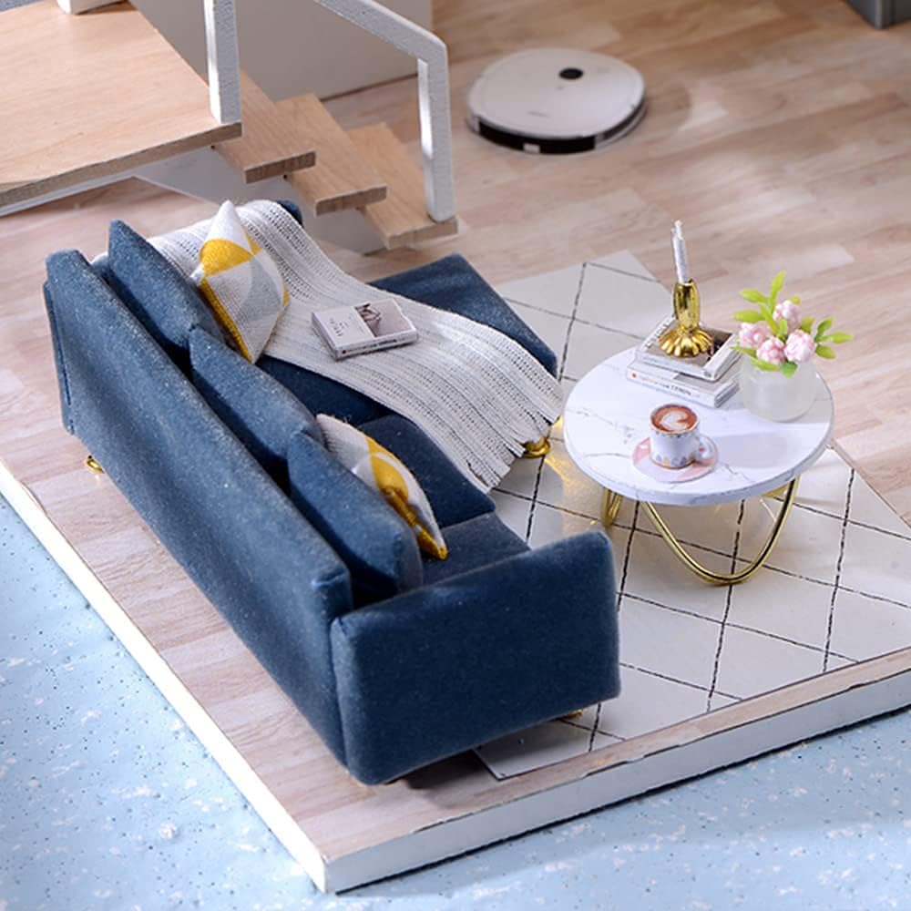 Cutebee – Casa de muñecas en miniatura con muebles, kit de casa de muñecas de madera DIY (hazlo tú mismo), a prueba de polvo, con música, se mueve,