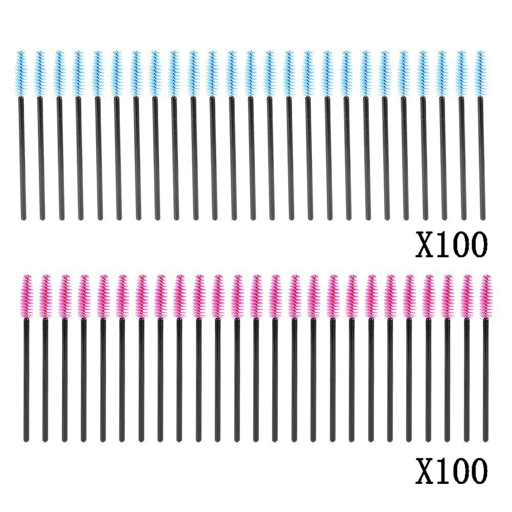 Varitas de rímel desechables ArRord 200 piezas cepillo de cejas para pestañas, aplicador de varita, herramienta de maquillaje de ojos, rosa y azul