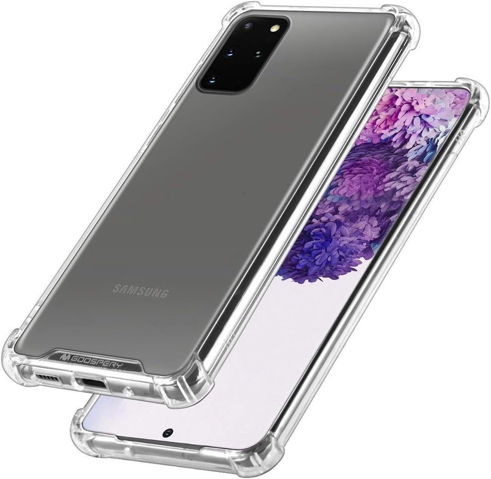 GOOSPERY Funda para Galaxy S20 Plus, funda protectora transparente con esquinas reforzadas, funda híbrida delgada a prueba de golpes para Samsung