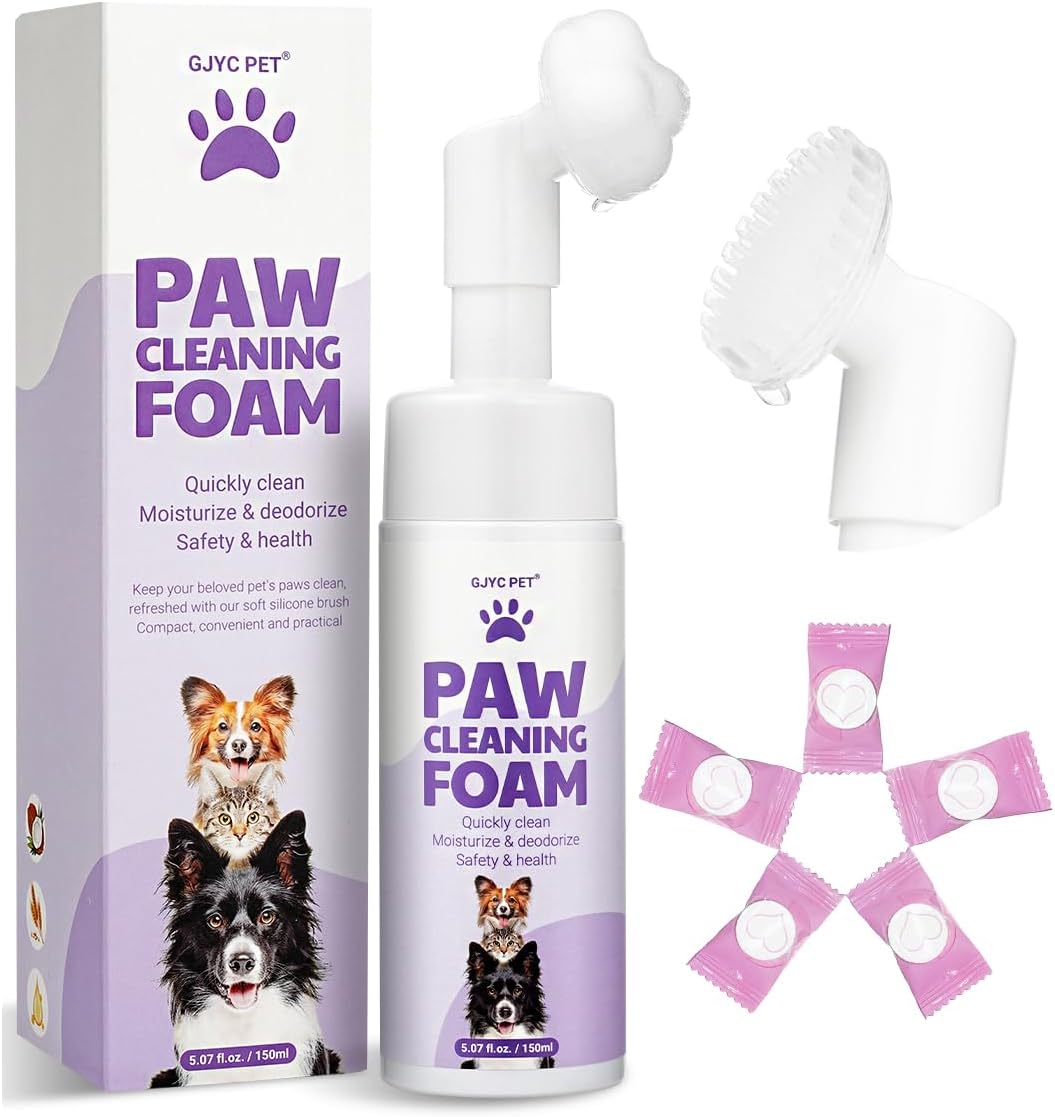 Limpiador de patas sin enjuague con espuma sin agua, limpiador de patas con limpiador de silicona mejorado, espuma mágica natural a base de plantas,
