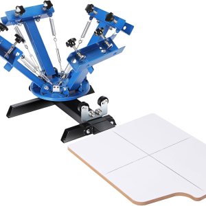 VEVOR Máquina de serigrafía, 4 colores 1 estación, prensa de impresión de pantalla de seda giratoria de 360, prensa de impresión de pantalla de 21.2 VEVOR Máquina de serigrafía, 4 colores 1 estación, prensa de impresión de pantalla de seda giratoria de 360, prensa de impresión de pantalla de 21.2