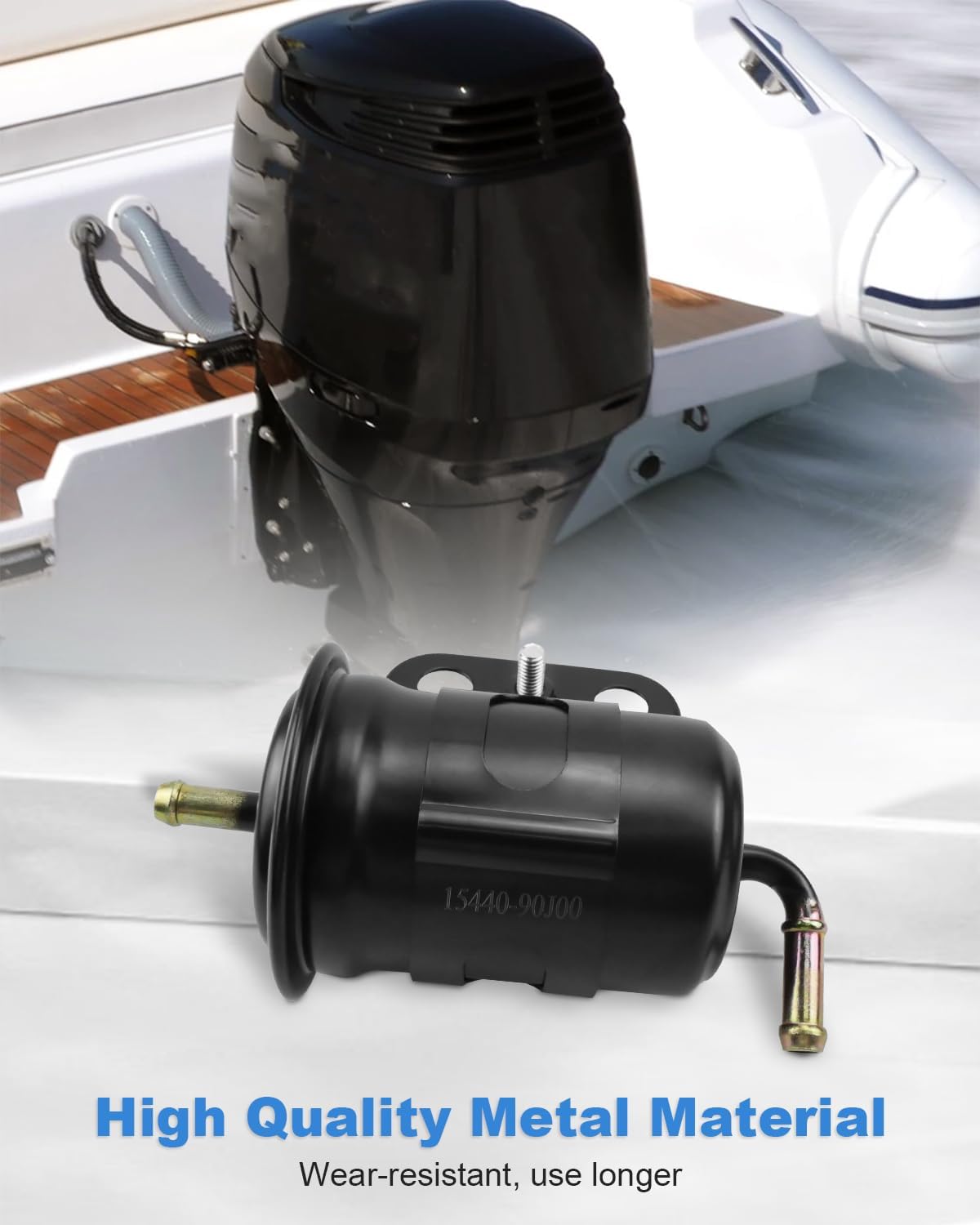 Filtro de combustible de alta presión 15440-90J00 apto para Suzuki 6 Cyl 4 Stroke DF200 DF225 DF250 DF300 apto para fueraborda Johnson Evinrude WSM,