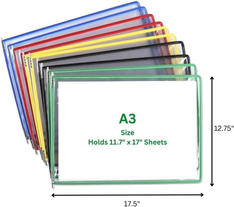 Tarifold Sistema de referencia de escritorio, 10 bolsillos, capacidad de tamaño A3, paisaje, varios colores (D291A3LAN)