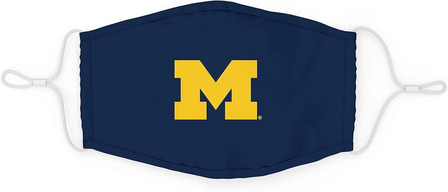Top of the World NCAA Michigan Wolverines – Máscara facial unisex con icono de color del equipo, Michigan Wolverines azul marino
