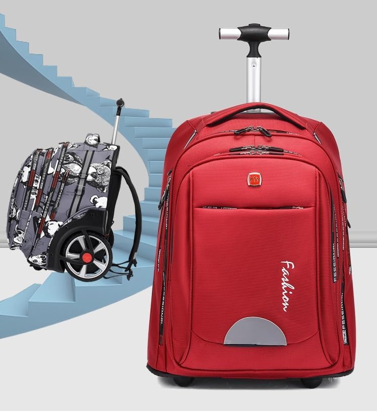 Mochila rodante, bolsa grande para laptop, maletín con ruedas para mujeres y adultos, carrito de viaje para oficina, mochila impermeable con ruedas,