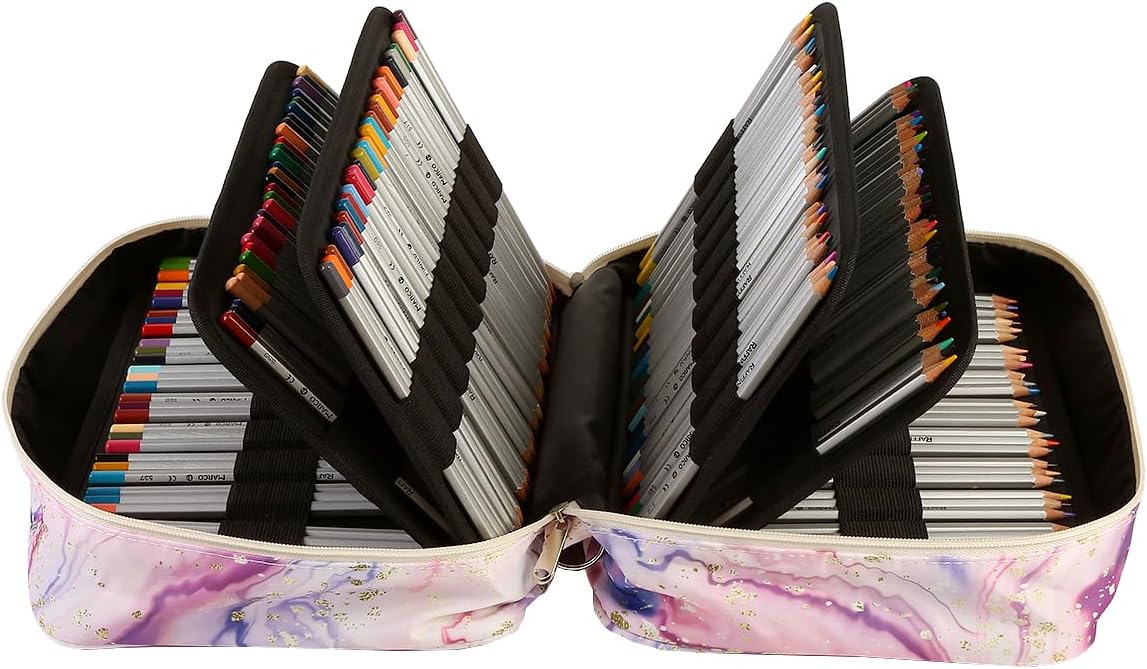 Lbxgap Estuche para lápices de colores, 100 ranuras para 300 lápices o 200 bolígrafos de gel. Organizador de gran capacidad con práctico soporte