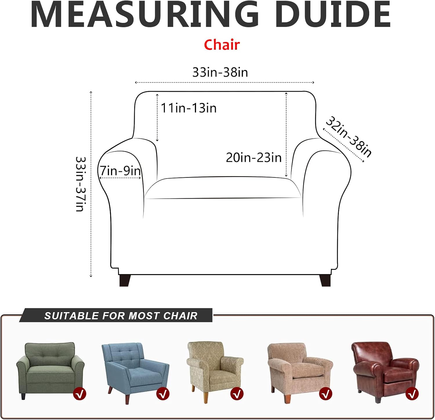 molasofa Funda de sofá individual para decoración del hogar, funda de sillón súper suave de elastano similar al cuero para sillas, lavable, sin